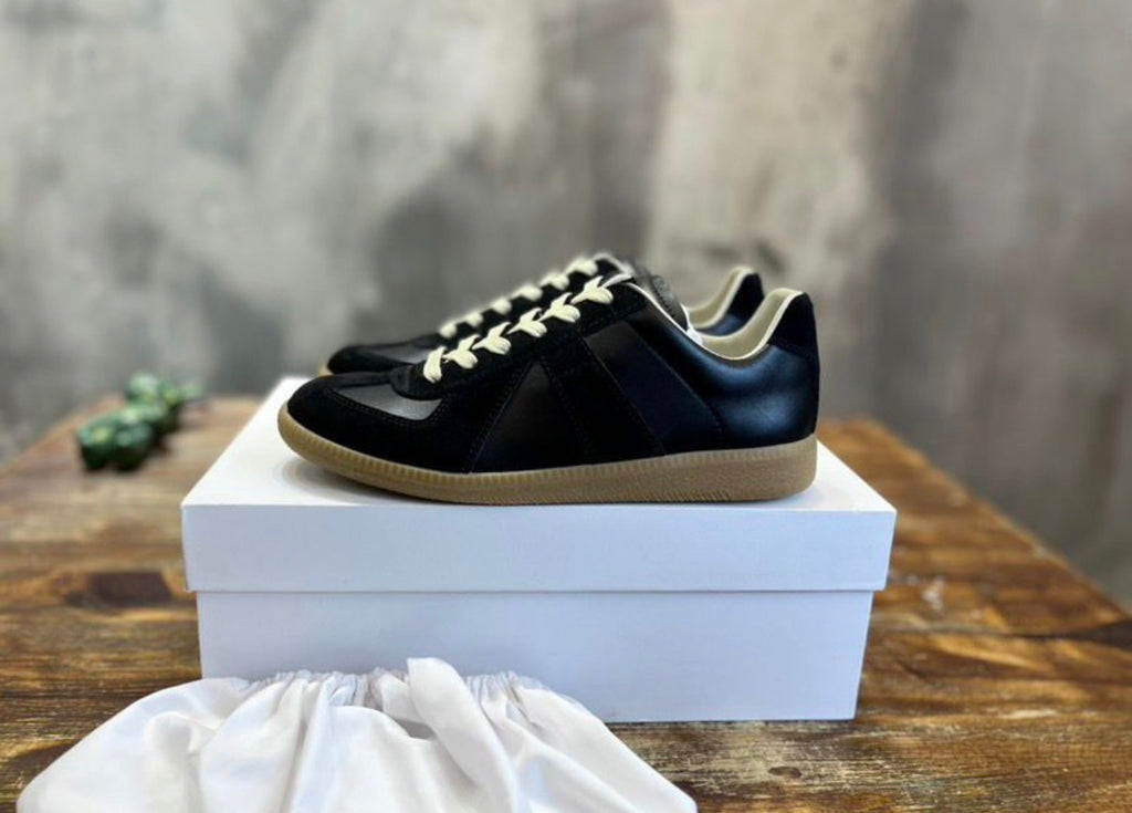 Maison Margiela German Army Trainers (Black with Gum Sole)