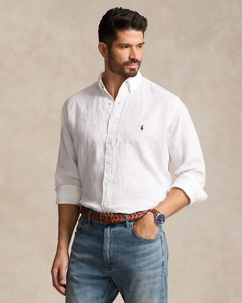 Polo Ralph Lauren White Garment-Dyed Oxford Shirt