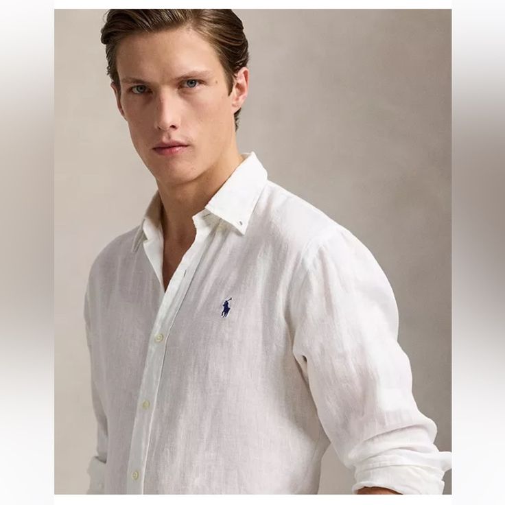 Polo Ralph Lauren White Garment-Dyed Oxford Shirt